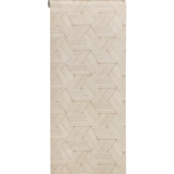 Clearance Kwantum Behang Lilly Bruin/Wit