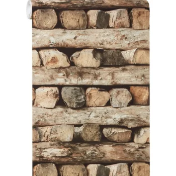 Online Kwantum Behang Stor Bruin