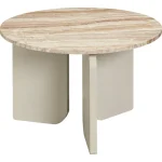 Fashion Kwantum Bijzettafel Brez Marmer Taupe ø 60x38 Cm