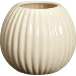 Outlet Kwantum Bloempot Ribbel Off-White 15x13 Cm Offwhite