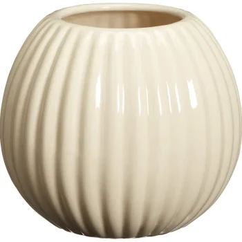 Outlet Kwantum Bloempot Ribbel Off-White 15x13 Cm Offwhite