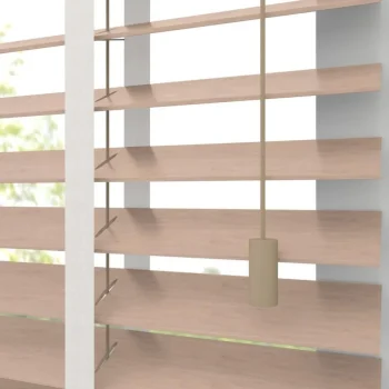 Fashion Kwantum Fenstr Bamboe Jaloezie Wietze Beige 50mm Naturel