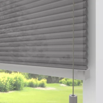Fashion Kwantum Fenstr Dubbel Plissé Dewi Grijs Lichtdoorlatend Dr.Grijs