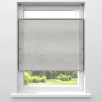 Online Kwantum Fenstr Dubbel Plissé Elena Grijs Lichtdoorlatend LichtGrijs