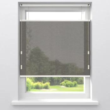 Best Kwantum Fenstr Dubbel Plisségordijn Maud Donkerbruin Transparant Dr.Bruin