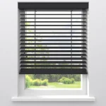 New Kwantum Fenstr Houten Jaloezie Wout 50mm Zwart