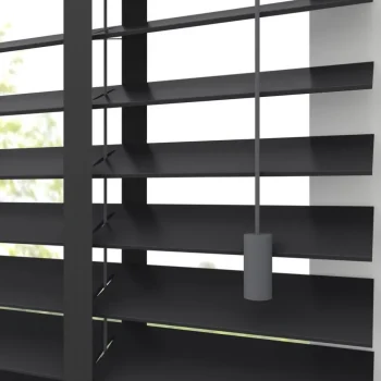 New Kwantum Fenstr Houten Jaloezie Wout 50mm Zwart