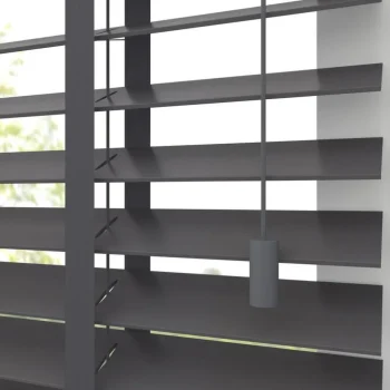 Best Kwantum Fenstr Houten Jaloezie Wouter Donker Grijs 50mm Dr.Grijs