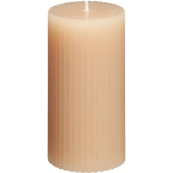 Online Kwantum Kaars Rustiek Ribbel Beige 10 Cm 010CM