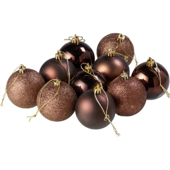 Clearance Kwantum Kerstbal 10 Stuks Bruin