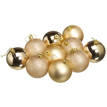 Clearance Kwantum Kerstballen Champagne - 10 Stuks