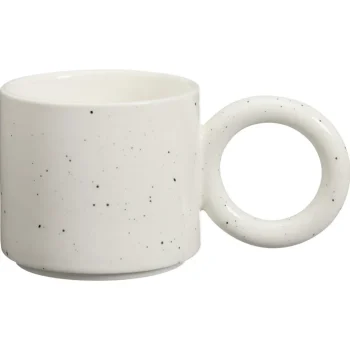 Outlet Kwantum Mok Met Oor Crispen Spikkel Zwart/ 225ml Wit