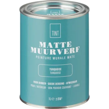 Outlet Kwantum Muurverf Mat Turquoise 1 L 1L