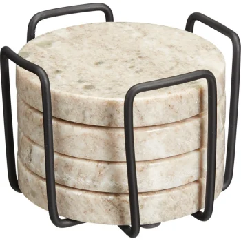 Outlet Kwantum Onderzetters Marmer 4 Stuks Zand