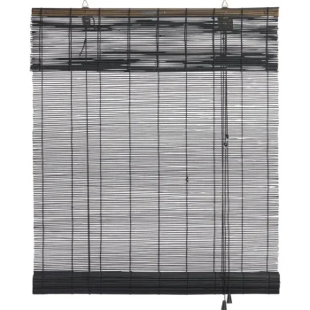Clearance Kwantum Rolgordijn Bamboe Zwart 100x220 Cm 100X220CM