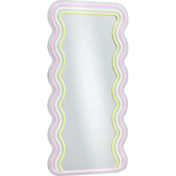 Hot Kwantum Spiegel Met Verlichting - Wave - Neon - - 70x35 Cm Multicolor