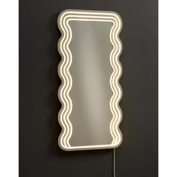 Outlet Kwantum Spiegel Met Verlichting - Wave - Neon - Warm Wit - 70x35 Cm WarmWit