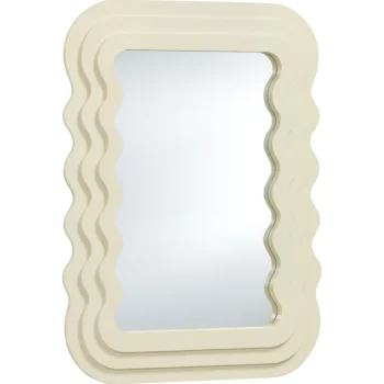 Hot Kwantum Spiegel Wave Taupe Offwhite