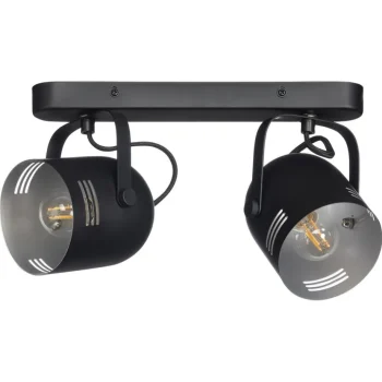 Clearance Kwantum Spot Secna Zwart - 2-Lichts